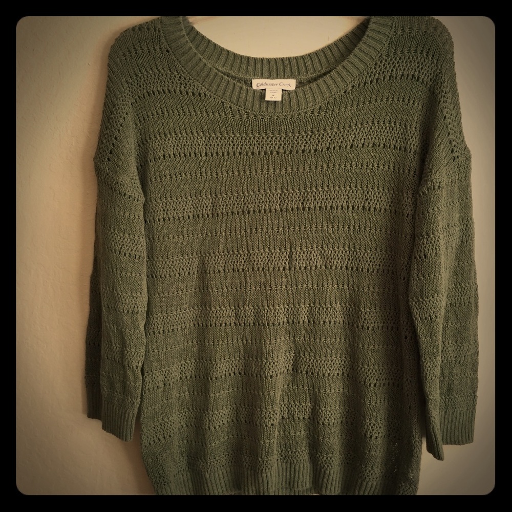 Coldwater Creek olive green light pullover sweater